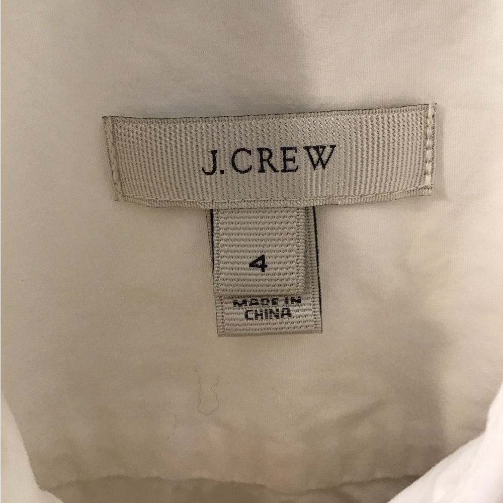 J. Crew White Short Sleeve Shirt with Embroidered Collar - Picture 4 of 8